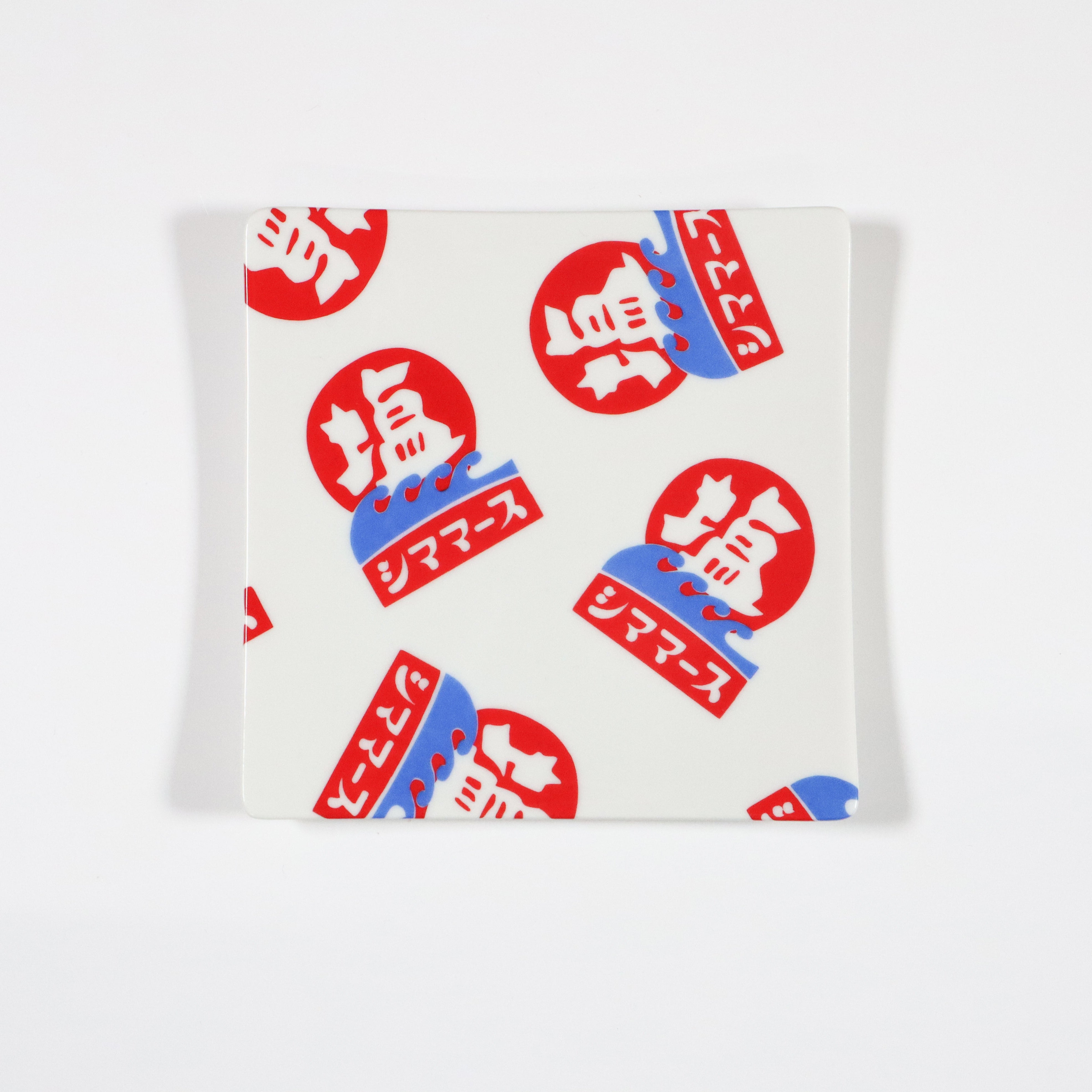 シママース ロゴ角皿 (総柄)